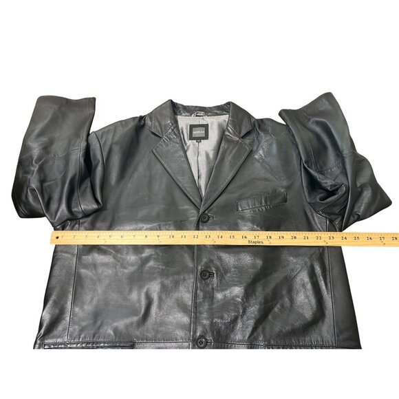 Massimo Moda Collezioni Genuine Leather Jacket Black Mens Size 44 - Picture 5 of 8